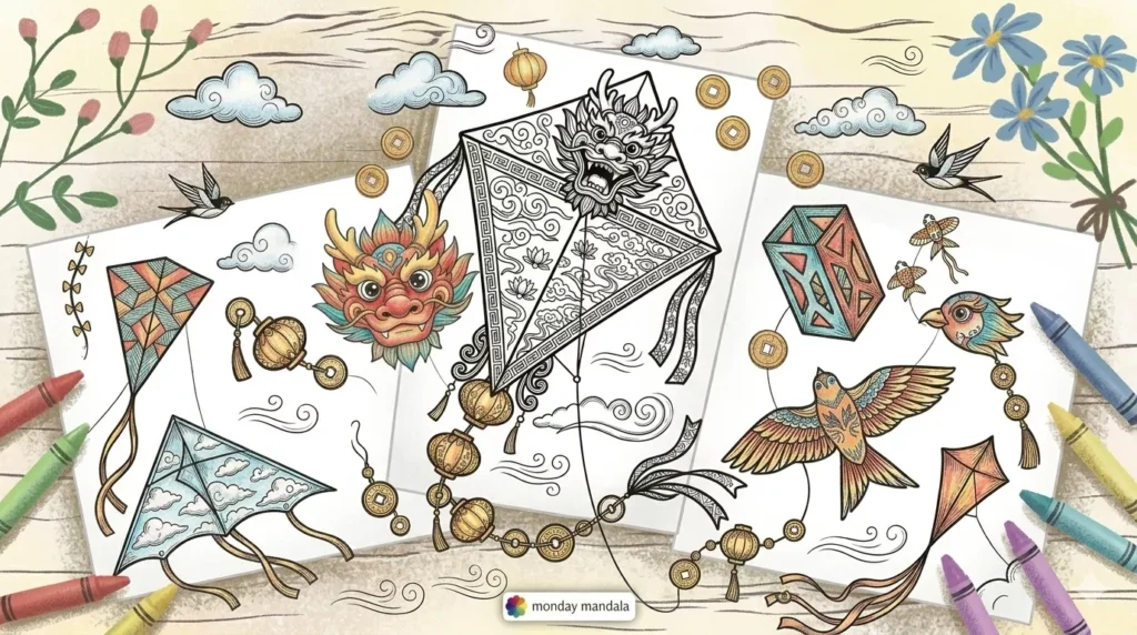 kite coloring pages