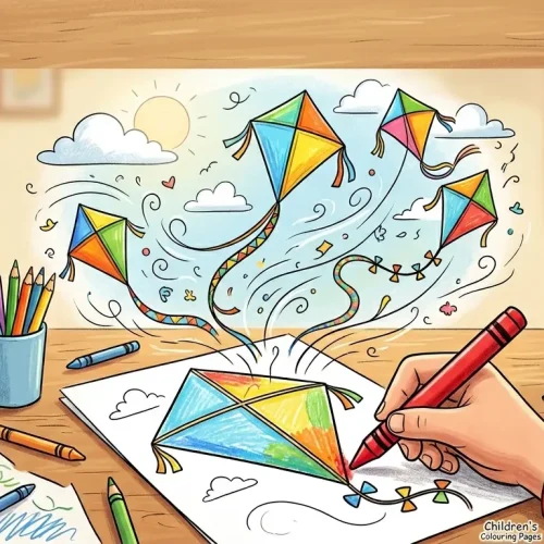 Kite Coloring Pages